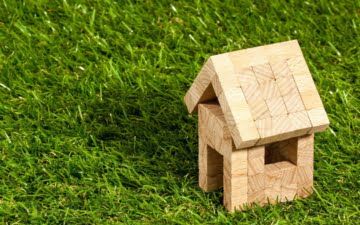 wooden house on green grass