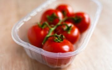 cherry tomatoes in plastic package