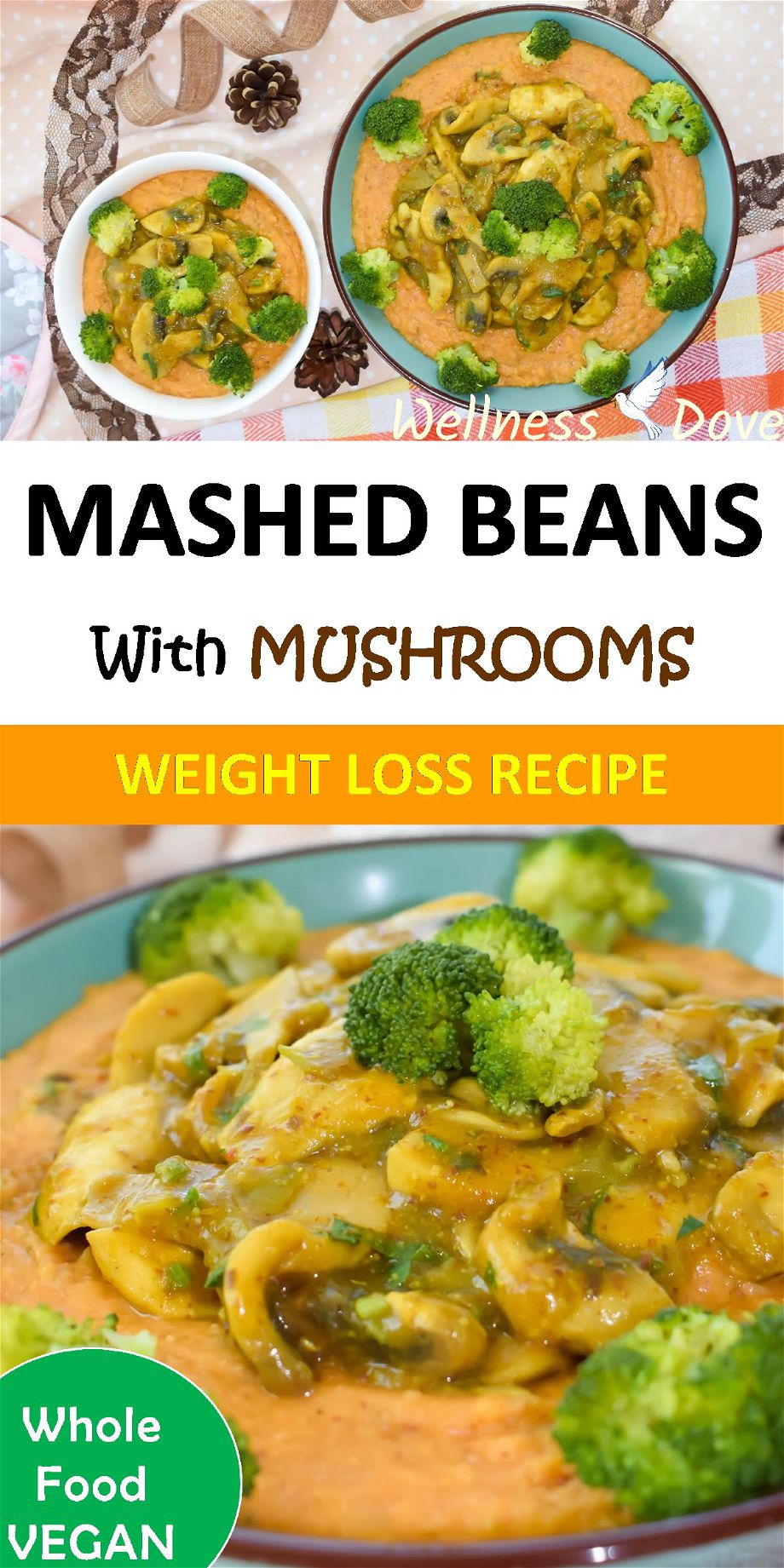 Oil-free recipe with only whole plant food ingredients.The curry powder and garlic add to the eastern note of the mushroom sauce.It combines perfectly with the taste of beans, giving you a rich and satisfying flavor.