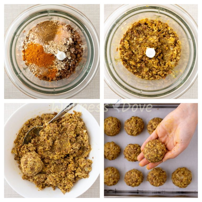 step by step making of the vegan meatballs