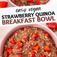 vegan strawberry quinoa breakfast bowl Pinterest image