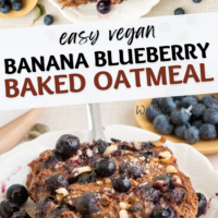 easy and healthy banana blueberry baked oatmeal Pinterest image