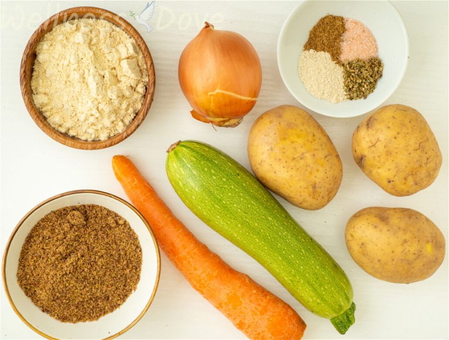 the ingredients for the veggie burger