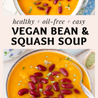 Healthy Butternut Squash and Beans Vegan Soup