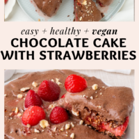 healthy easy vegan chocoalte strawberry cake