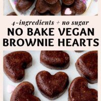 vegan no bake brownie hearts pinterest image