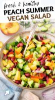 Vegan peach salad pinterest image