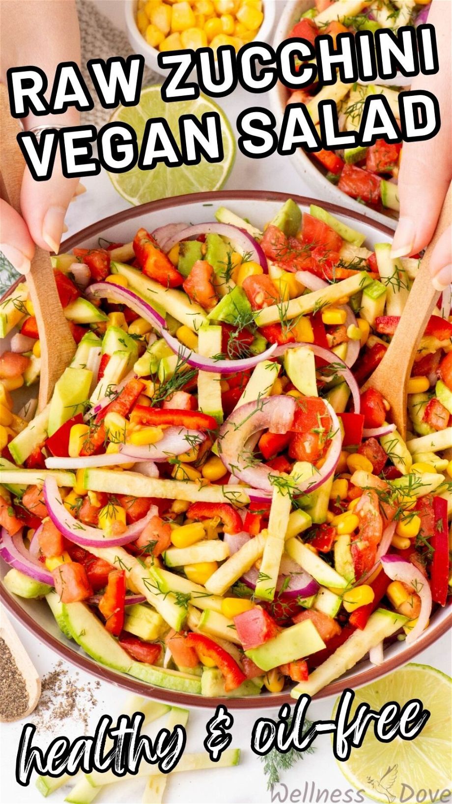 Zucchini Vegan Salad Pinterest Image