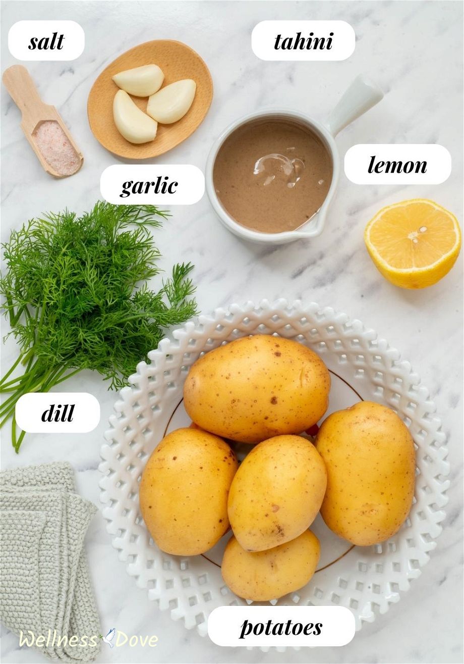 the ingredients for the Garlic Potatoes