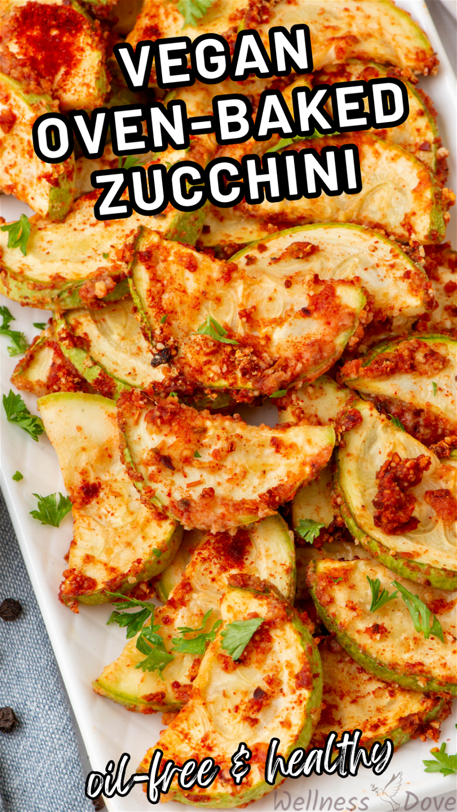 oven baked vegan zucchini pinterest image