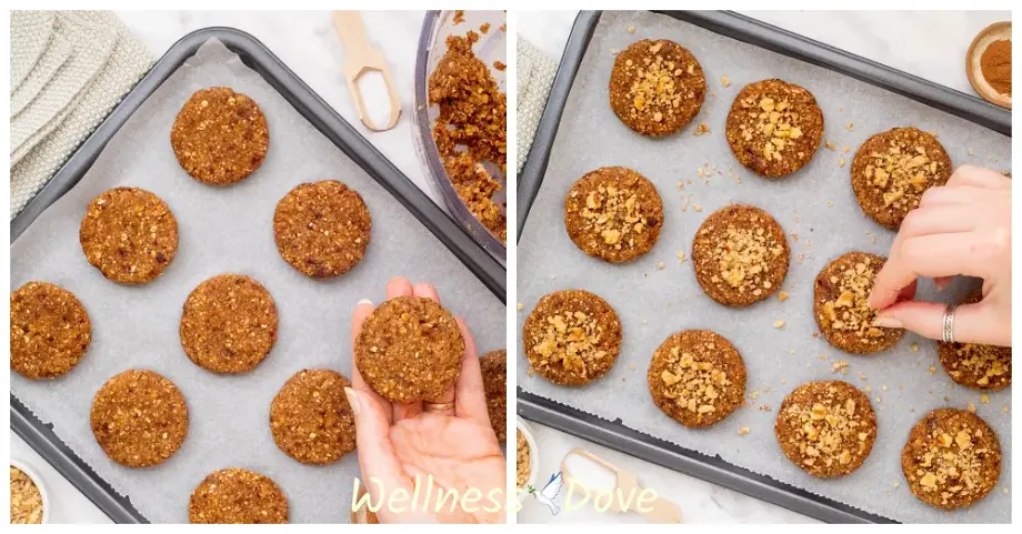 how to shape the Easy Oatmeal Walnut Vegan Cookies