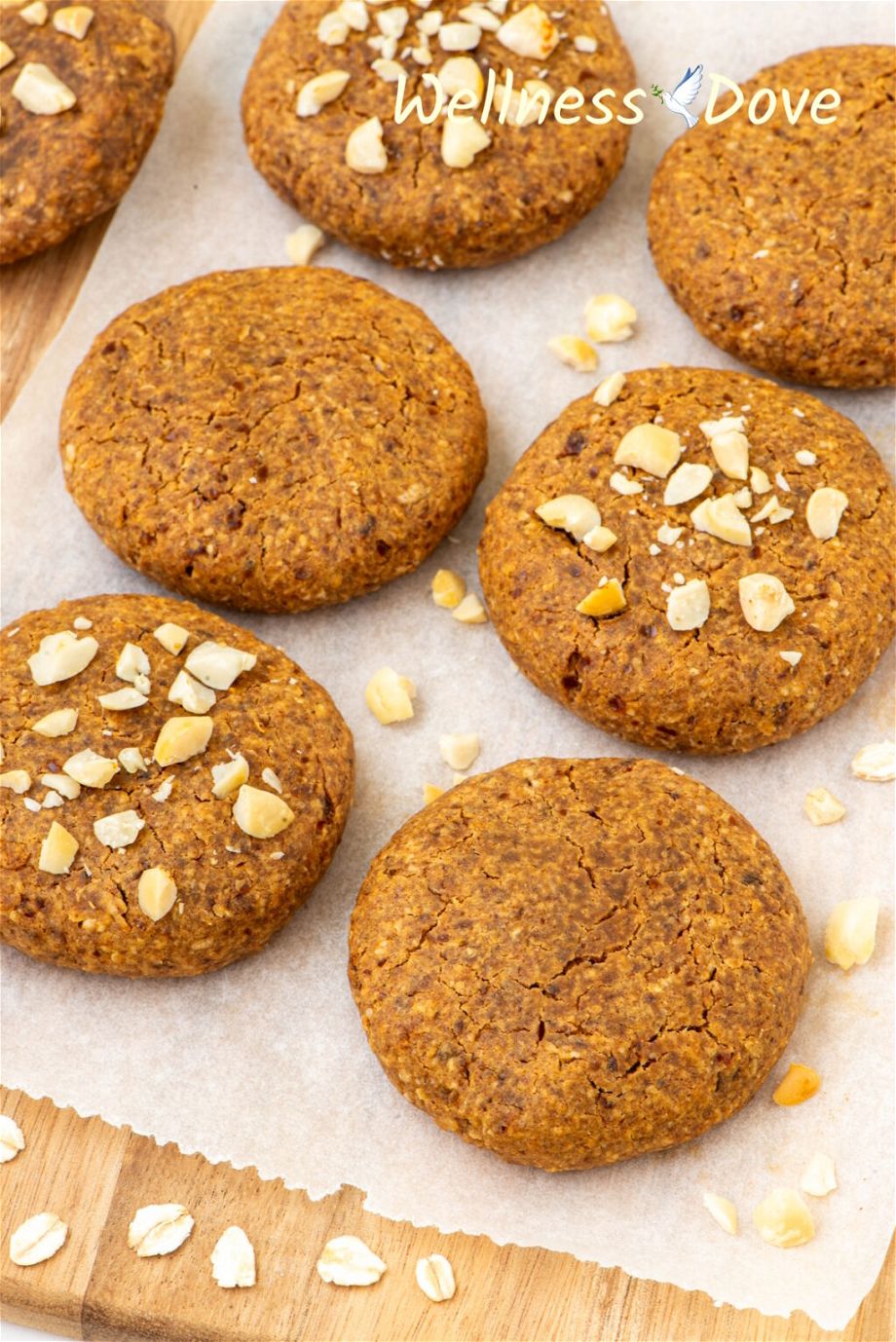 the Oatmeal Peanut Butter Vegan Cookies on a chopping board