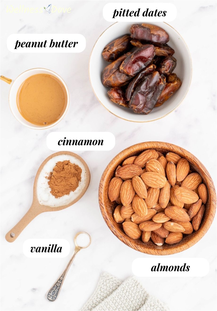the ingredients for the Almond Peanut Butter Bars