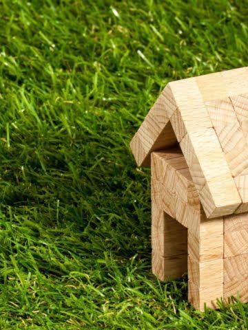 wooden house on green grass