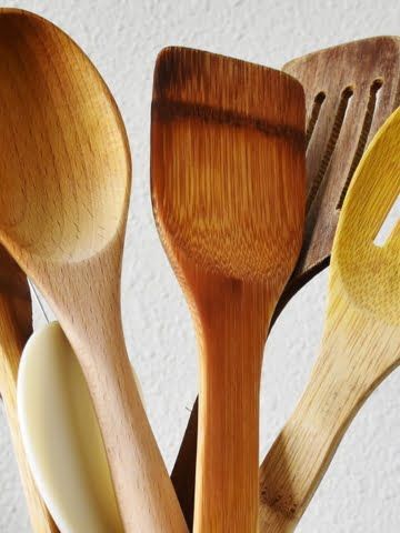 wooden kitchen utensils