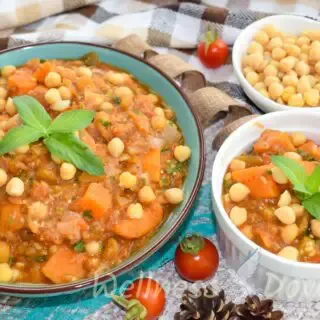 Chickpea stew with eggplant and sweet potato WellnessDove