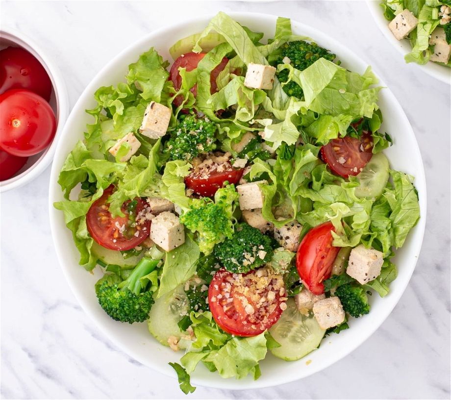 Broccoli & Tofu Green Salad | WellnessDove