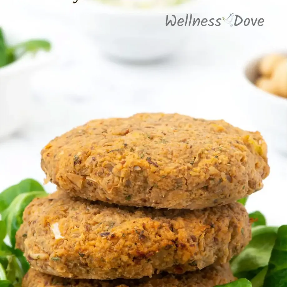 Super healthy whole food plant-based burger patties. High in protein and healthy complex carbs, these vegan patties make a delicious meal that will help you lose weight and maintain optimal health. Enjoy them with some whole wheat bread as a burger or just take them as a snack.