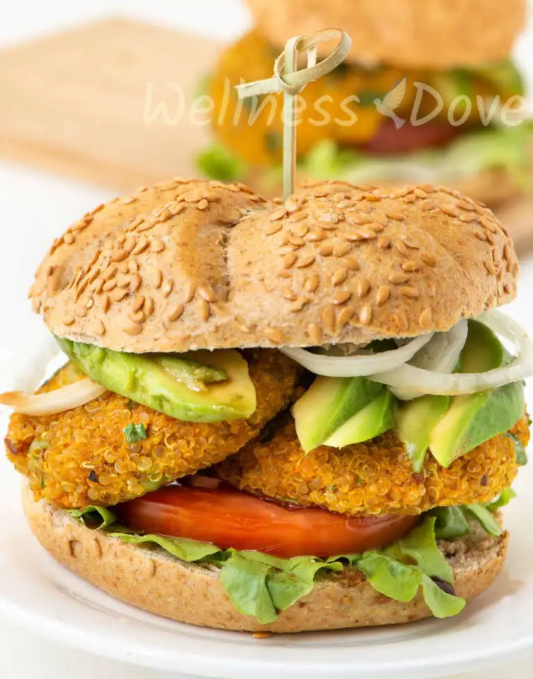 Sweet Potato Vegan Quinoa Burger | WellnessDove