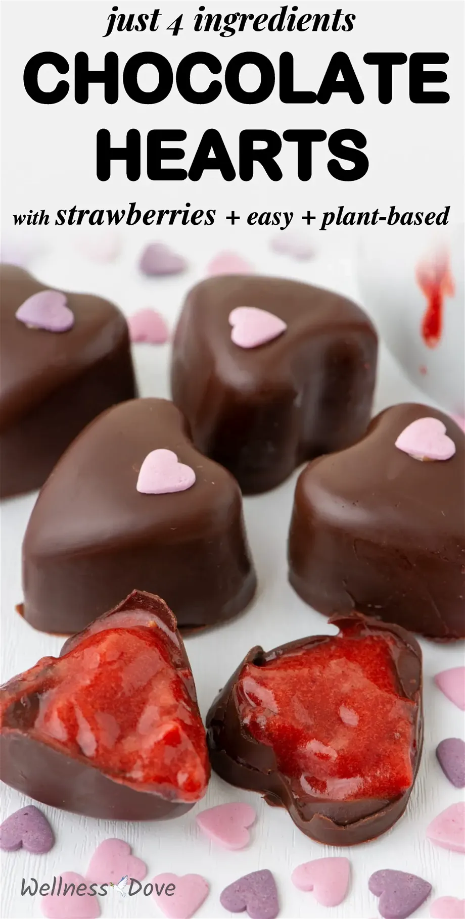 Dark Chocolate Strawberry Hearts | WellnessDove