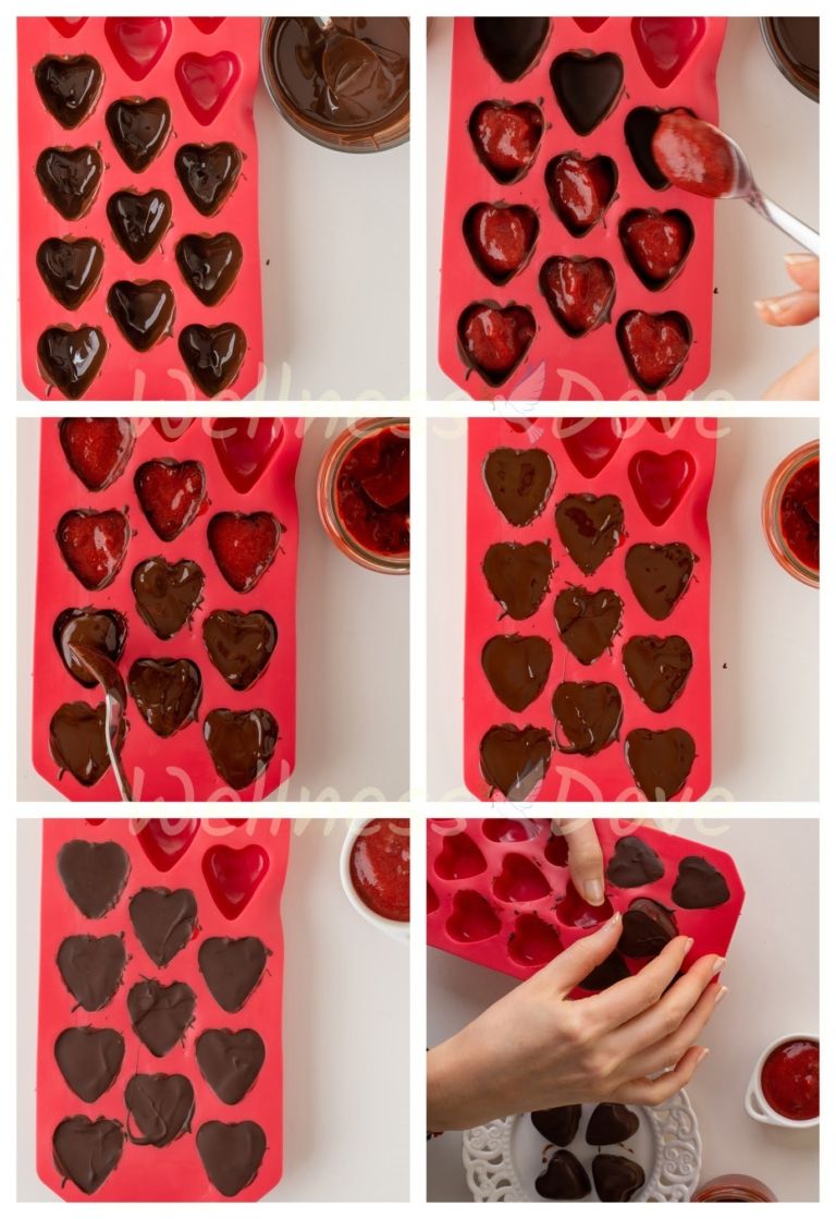 Valentine&#039;s day chocolate strawberry hearts