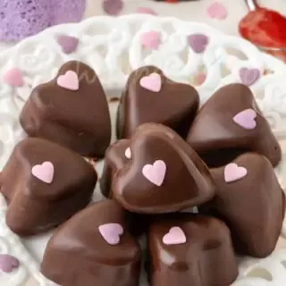 Valentine's day chocolate strawberry hearts