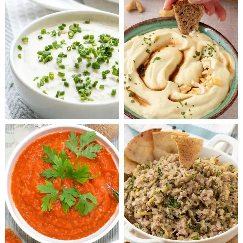 4 vegan dips colalge