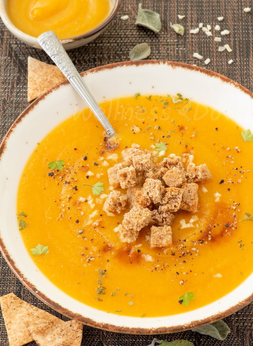 parsnip vegan soup in a deep plate