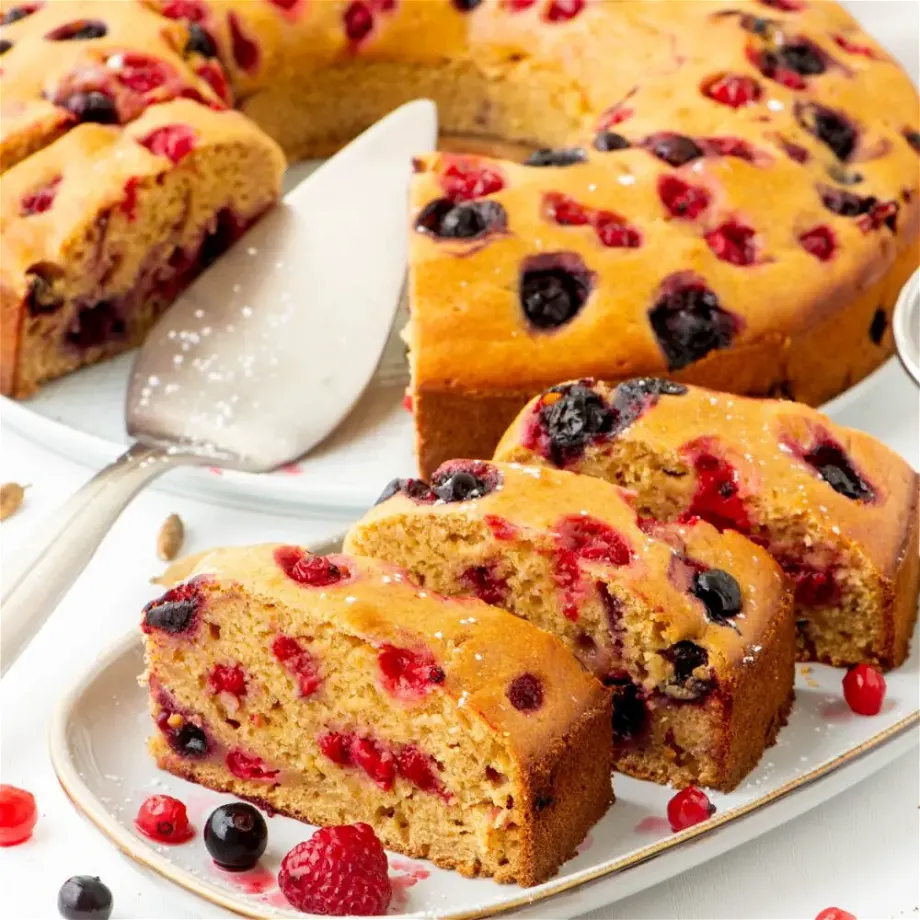 vegan berry bundt cake