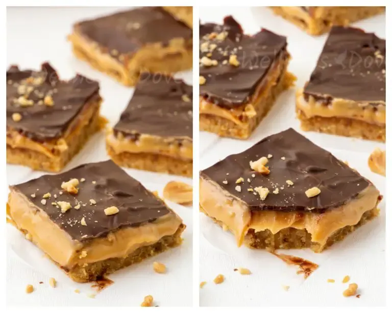 vegan twix bars, one bitten one whole