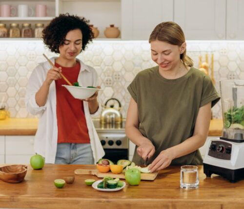 two women cooking