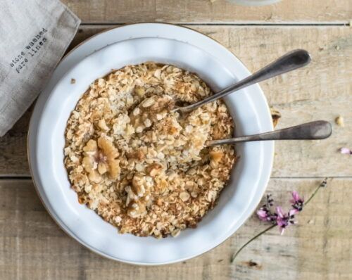 a bowl with oats