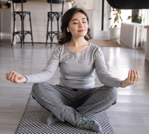 meditating woman