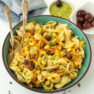 creamy,vegan,pasta salad,avocado