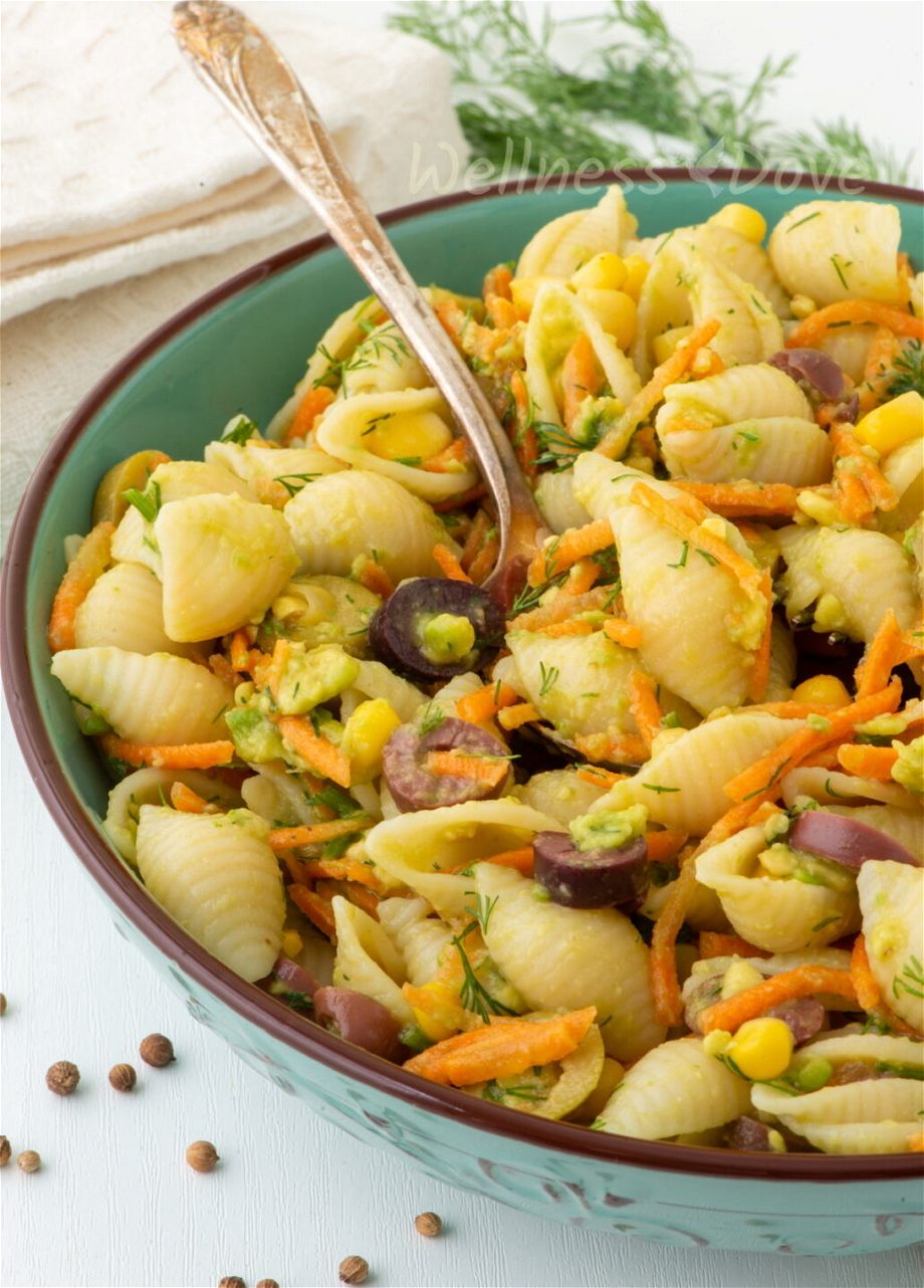 creamy,vegan,pasta salad,avocado