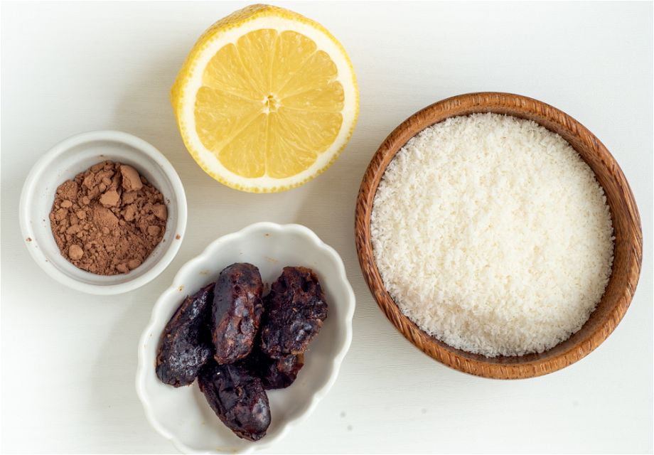 the ingredients for the coconut balls