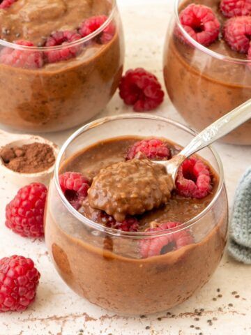 Featured image chocolate chia seed pudding