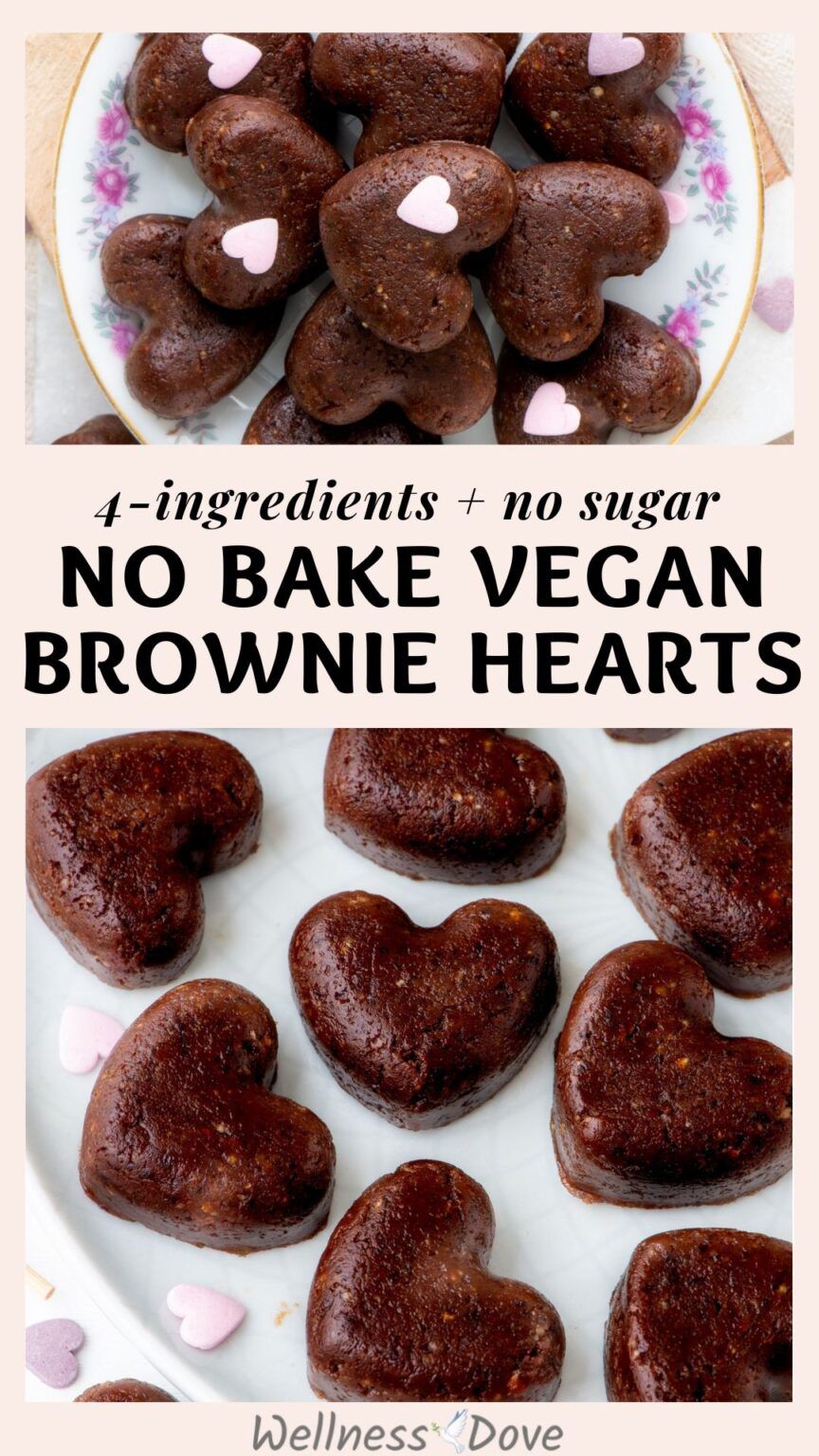 No-Bake Vegan Brownie Hearts: 4 Ingredients & Deliciously Healthy ...