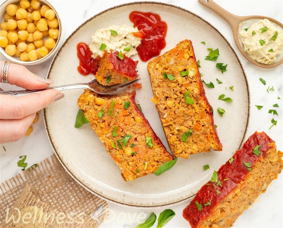 Healthy Vegan Chickpea Meatloaf | WellnessDove