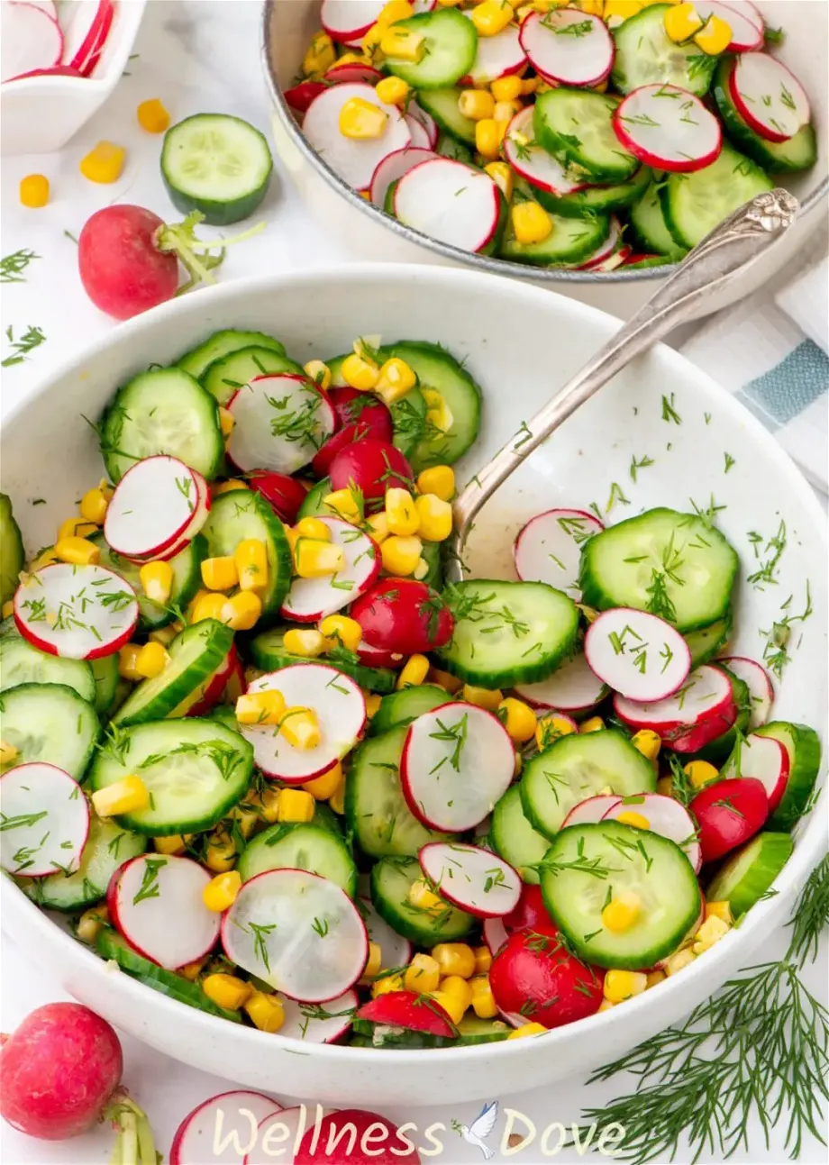 Fresh Cucumber Summer Salad with Dill and Vinegar