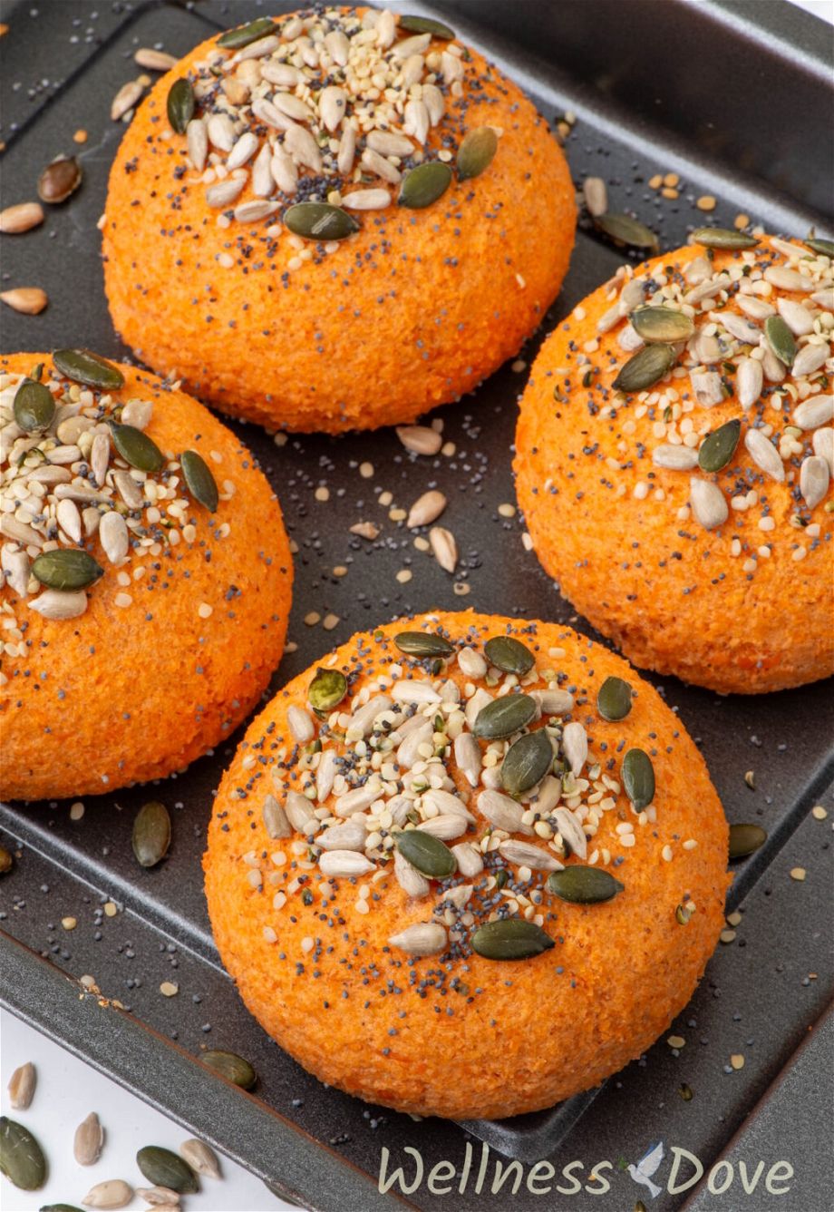 the Quick Vegan Lentil Bread Rolls in a tray