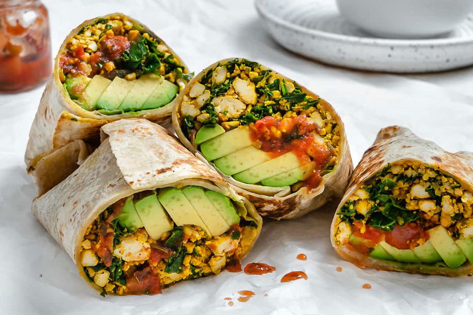 Easy Scrambled Tofu Breakfast Burrito - Plant-Based on a Budget - plantbasedonabudget.com