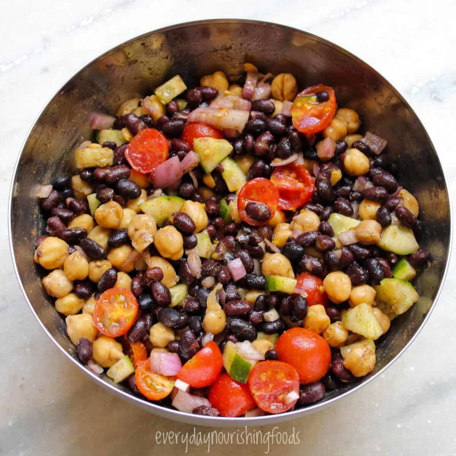 Black Bean Chickpea Salad