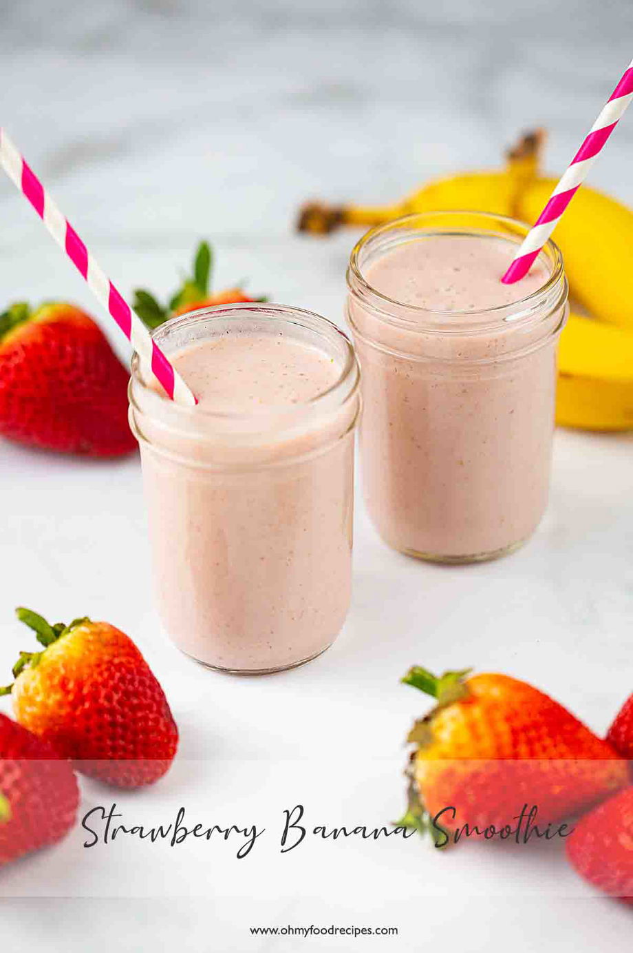 Strawberry Banana Smoothie Without Milk - Oh My Food Recipes