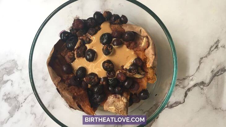 Easy Sweet Potato Breakfast Bowl Recipe - Birth Eat Love - birtheatlove.com